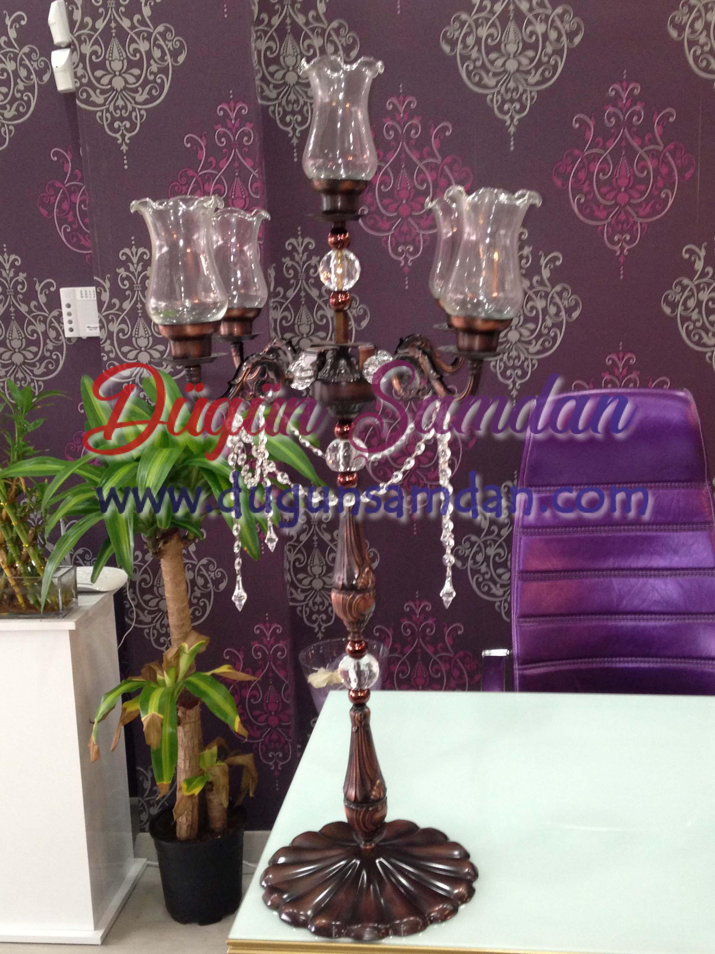 kristal beş kollu şamdan imalatı